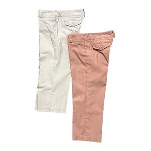 2 HAVE Cropped Capri Pants - Size Small - Pink & Beige